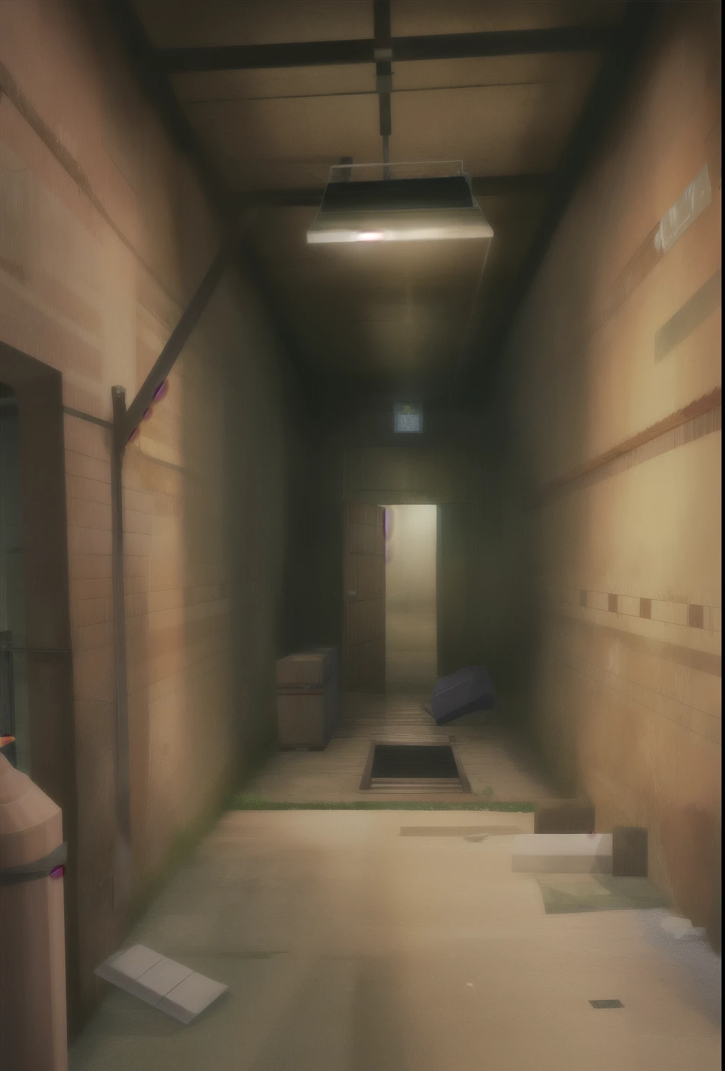underground warehouse,elevator,dark,Wooden box,bedrock,cardboard,Trolley