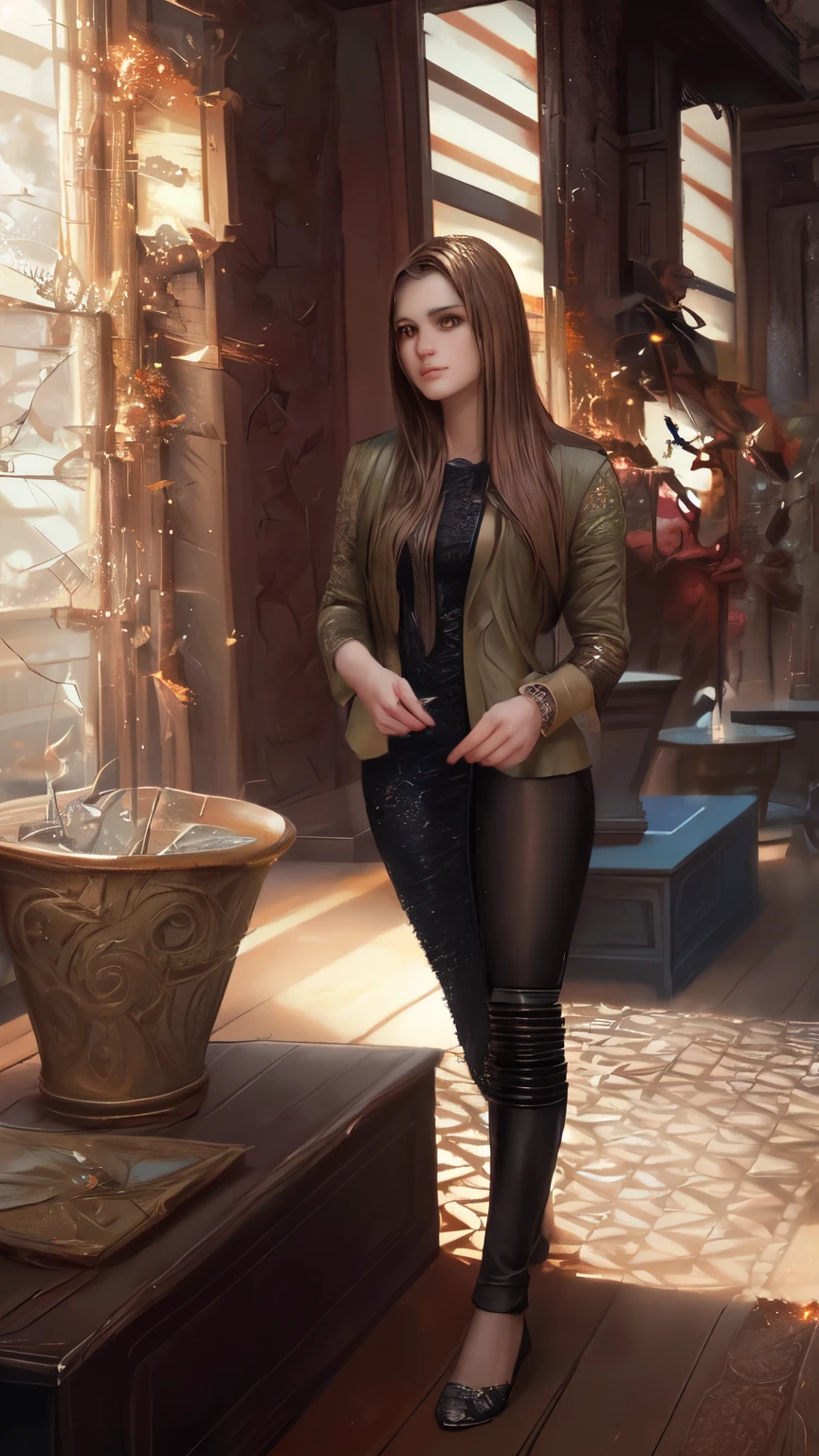 8k portrait of beautiful cyborg with brown hair, intricate, elegant, highly detailed, majestic, digital photography, art by artgerm and ruan jia and greg rutkowski surreal painting gold butterfly filigree, broken glass, (masterpiece, sidelighting, finely detailed beautiful eyes: 1.2), hdr,