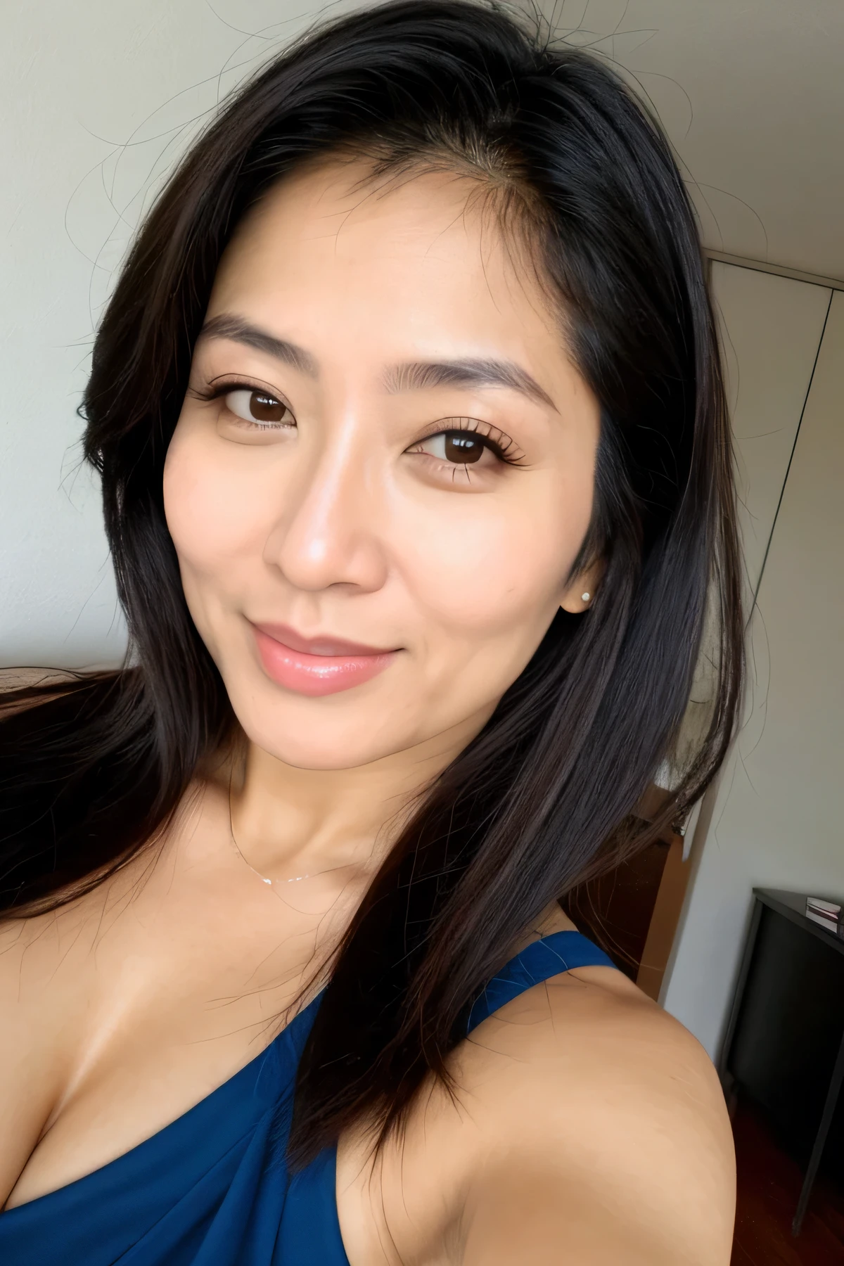 Selfie rosto de ,mulher japonesa (45 anos) 