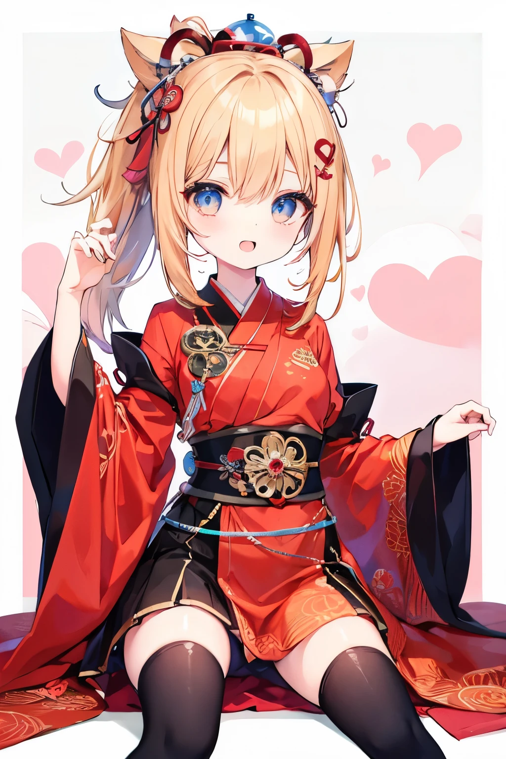 Very beautiful and shining eyes、shining eyes、((1 girl))、small breasts、big mouth、childish clothes、7--old l,highest quality, masterpiece, High resolution, alone, {yoimiya_Genshin:1.15},you, blonde_hair, 前hair, hair_ornament, ponytail, 1 female、、masterpiece、highest quality、Accurate、Oiran、provocative pose、tongue、Big eyes、spread your legs、I can see the whole body、masterpiece, highest quality, High resolution, get used to it, teenage girl，ボサボサのhair，sexy，have a tattoo，attraction，Heartwarming，Heart rate，cropped shoulder，