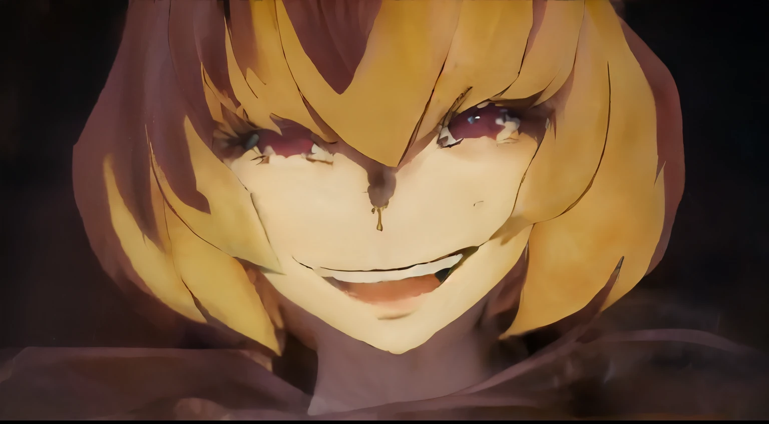 best quality, masterpiece, highres, solo, {guild_girl_goblinslayer:1.15}, blonde_hair, yellow_eyes, long_hair, ascot, hair_between_eyes, smile, anime_coloring, 1girl, bangs, looking_at_viewer, closed_mouth, brooch, hair_over_shoulder