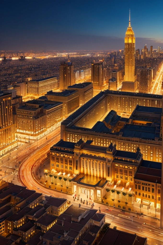 highest quality、detailed drawing、Golden City