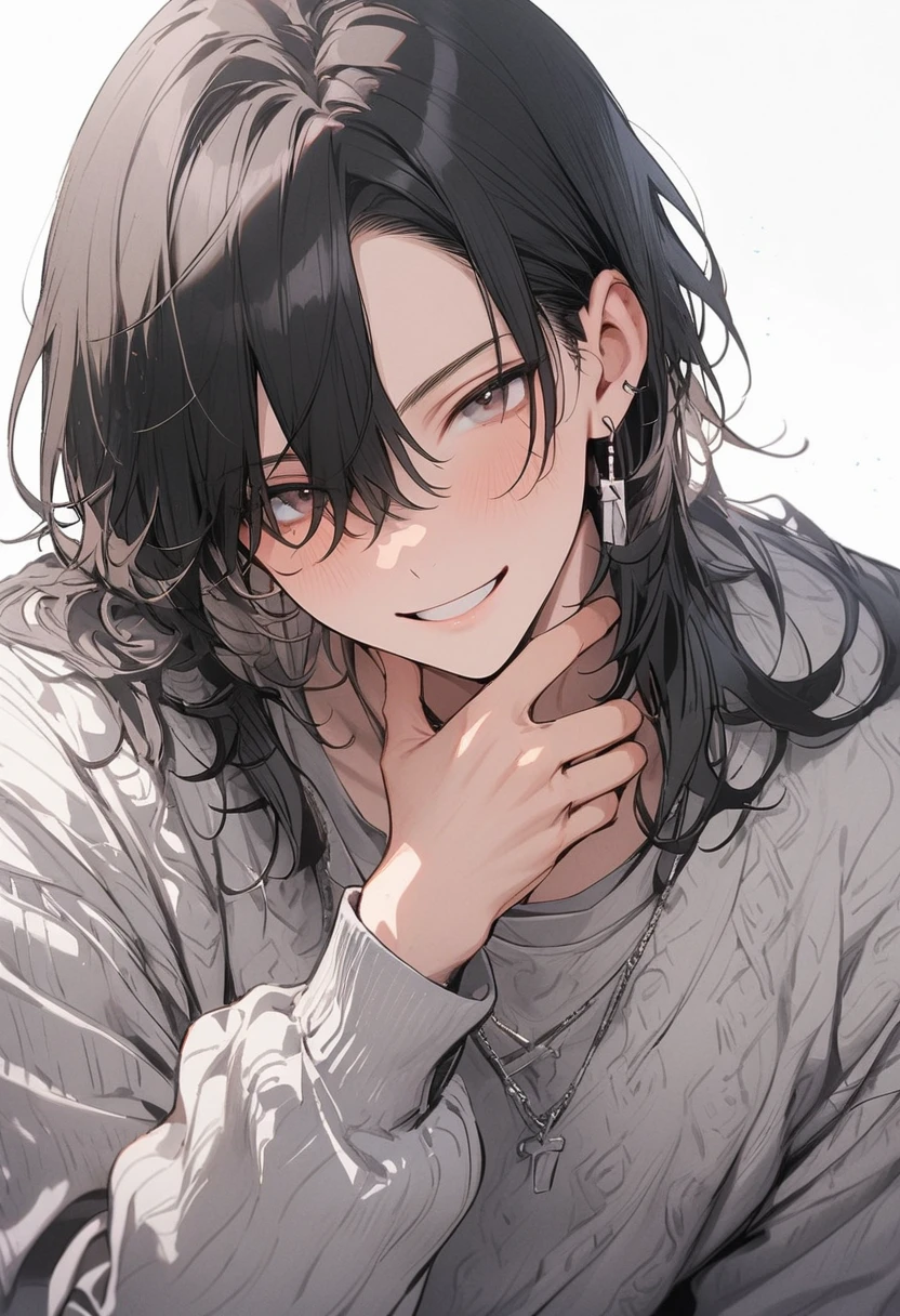 1 boy, long black hair,male focus, masterpiece, best quality, very aesthetic