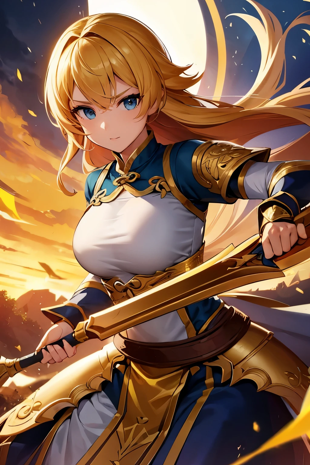 a girl,General,Golden armor,warrior,Zhao Yun,strong person