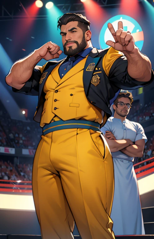 Just plump, chubby, extremely thick thighs, large belly, obra de arte,maximum quality,day comerciant,gordo,gordo guy,Uma moreno,breve lenda,barba,oculos de sol,Eu tenho uma barriga grande exposta,The face is big,Posture of speaker gesturing with hands to the audience encouraging them,Notas voadoras,Moedas Voadoras,tesouro,luzes de holofotes, imagem de corpo inteiro, ele veste roupas da moda