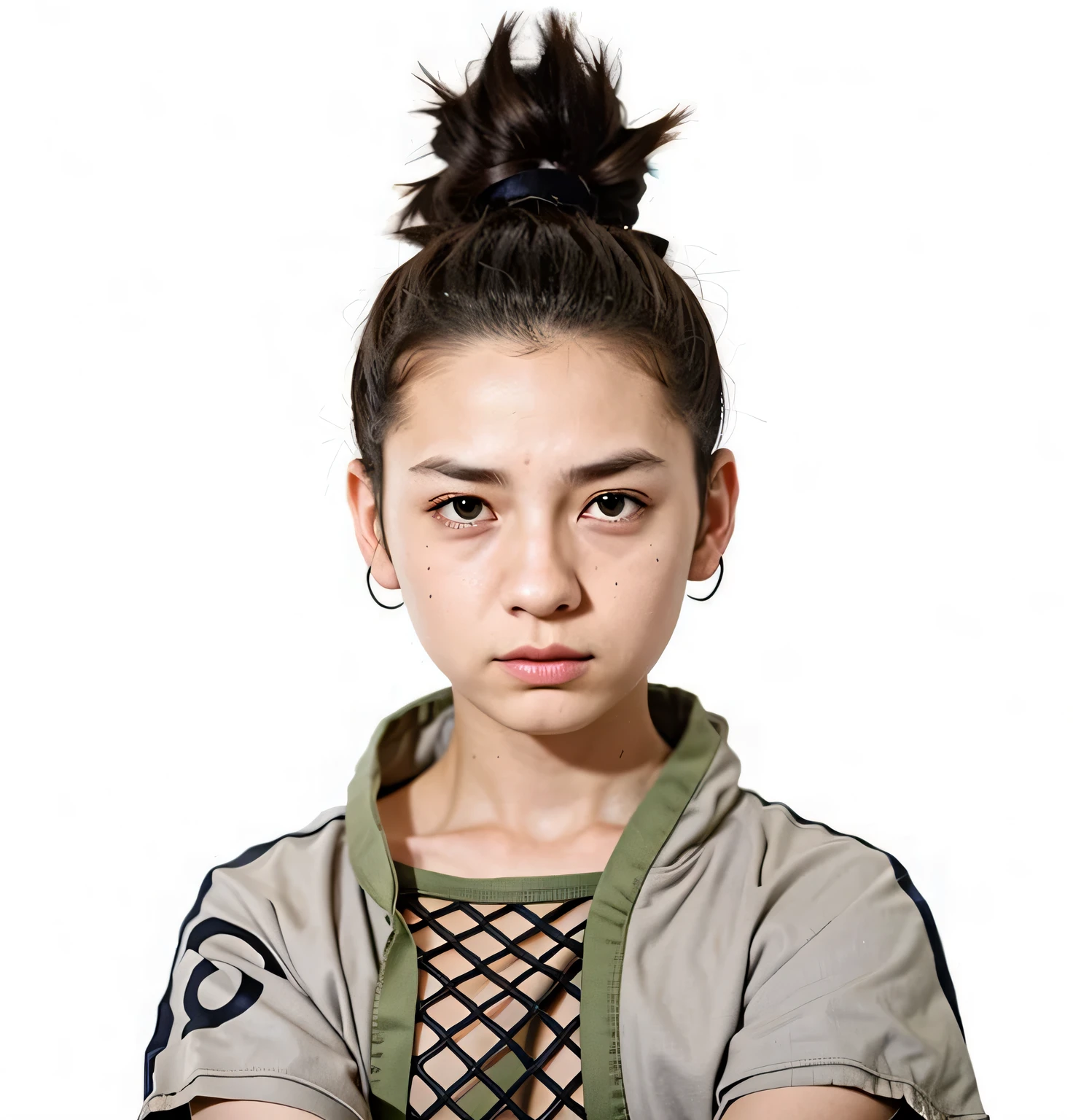 an ugly boy, looking bored, realistic, shikamaru nara, naruto