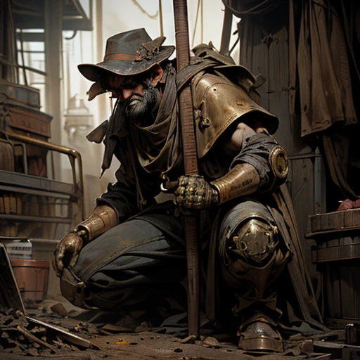 Dark_Fantasy, Steam-punk, (dirt covered miner, black colors, vermelho e dourado predominantes), 1 man, Gritty survival, Rustic machinery, Coal-powered warrior,
Dark_Fantasy, Steam-punk, (dirt covered miner, black colors, vermelho e dourado predominantes), 1 man, Gritty survival, Rustic machinery, Coal-powered warrior,
Dark_Fantasy, Steam-punk, (dirt covered miner, black colors, vermelho e dourado predominantes), 1 man, Gritty survival, Rustic machinery, Coal-powered warrior,