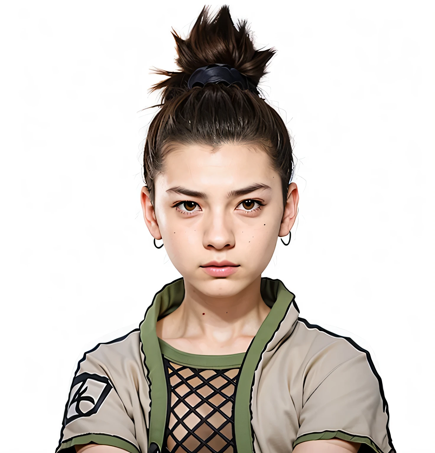 an ugly boy, looking bored, realistic, shikamaru nara, naruto
