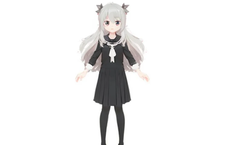(best quality,8K),one girl,gray hair,15years old,