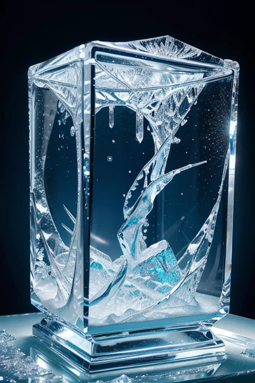 (best quality,ultra-detailed,realistic:1.37),ice sculpture,portrait,soft light,crystal-like texture,snowy landscape,cold atmosphere,winter magic,detailed carving,icy blue tones,subtle shadows,ethereal beauty,fine details,sparkling ice,brilliant reflections,frozen art,sculptural masterpiece,Frosty white shades,sub-zero stillness,magical frozen world,icy wind and frost patterns,glistening surface,intricate ice formations,frozen in time,icy elegance,frozen water sculptures,delicate intricacy,sublime beauty,masterpiece of frozen art,sublime cold,charming serenity,icy sculpture garden,surreal frozen wonderland,icy enchantment,impressive craftsmanship,enchanted frozen realm,mesmerizing ice sculpture,immaculate delicacy,ethereal awe,delicate ice carvings,sumptuous ice textures,constellations of ice,ephemeral allure.