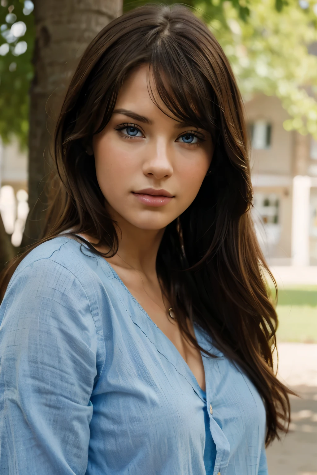 women, Model, Hair, Brunette, Looking At Viewer, Blue Eyes, SUMMER, Brown HD Wallpaper
