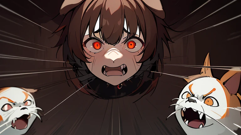 (highest quality), 1 girl, :d, head tilt, inugami korone, brown hair, dog ears,((dark forest)),((Horror Live)),(She is holding a flashlight),((She has a terrified look on her face:1.5)),(She&#39;s on the run from a killer:1.5),full body,