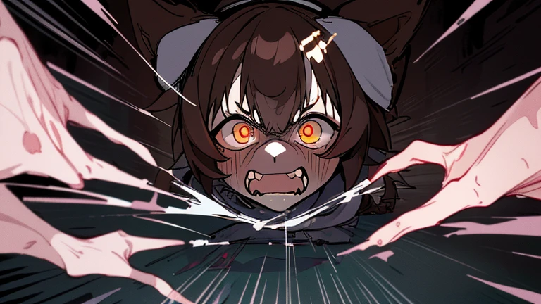 (highest quality), 1 girl, :d, head tilt, inugami korone, brown hair, dog ears,((dark forest)),((Horror Live)),(She is holding a flashlight),((She has a terrified look on her face:1.5)),(She&#39;s on the run from a killer:1.5),full body,
