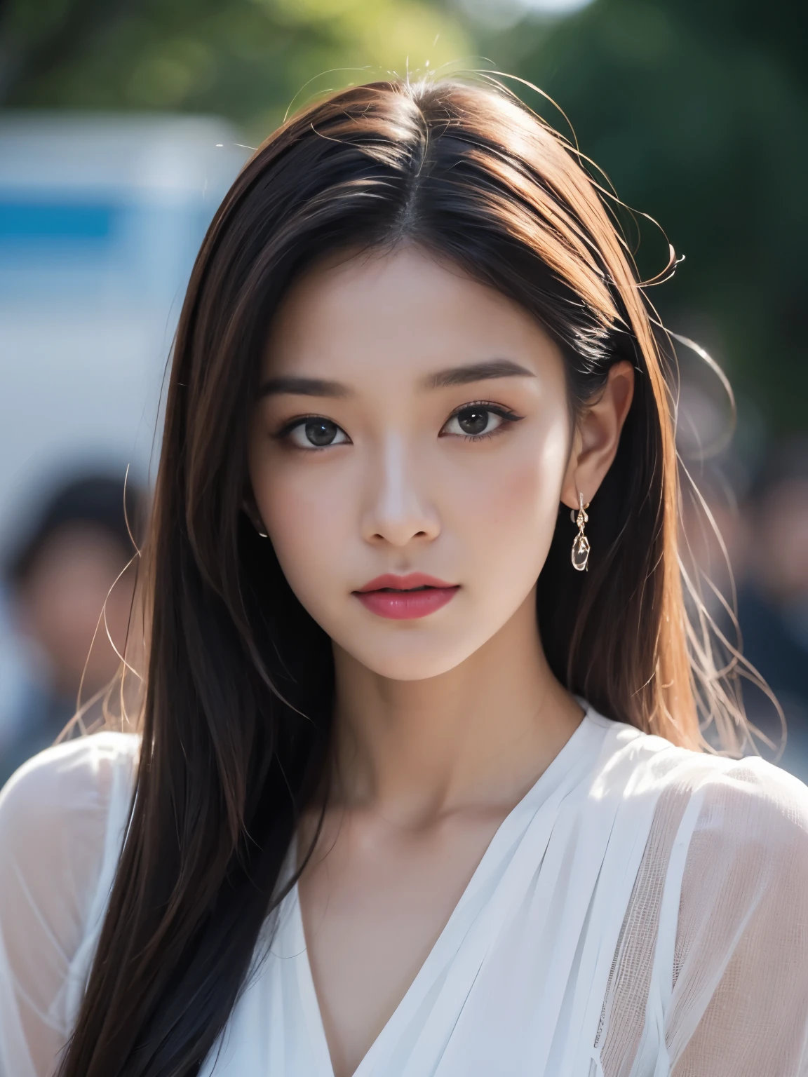 face camera,face au public,Se lever,HD,chef-d'artwork,Fille,cheveux noirs,Long hair shawl,Cheveux longs qui coulent sur les épaules, Delicate face,jeune femme 20 ans, Luscious Hydrating Red Lips,tenue mode classe ,face camera,photo unique,expression froide et joyeuse,real person,Nager,décor seoul plateau tv,Rendu CG,16k,regarder la caméra,ultra HD,The details are perfect,La photo est réelle,Quality'image ultime,Highest precision,8k resolution,ombre sombre,8K, Oui ,ultra HD,8K