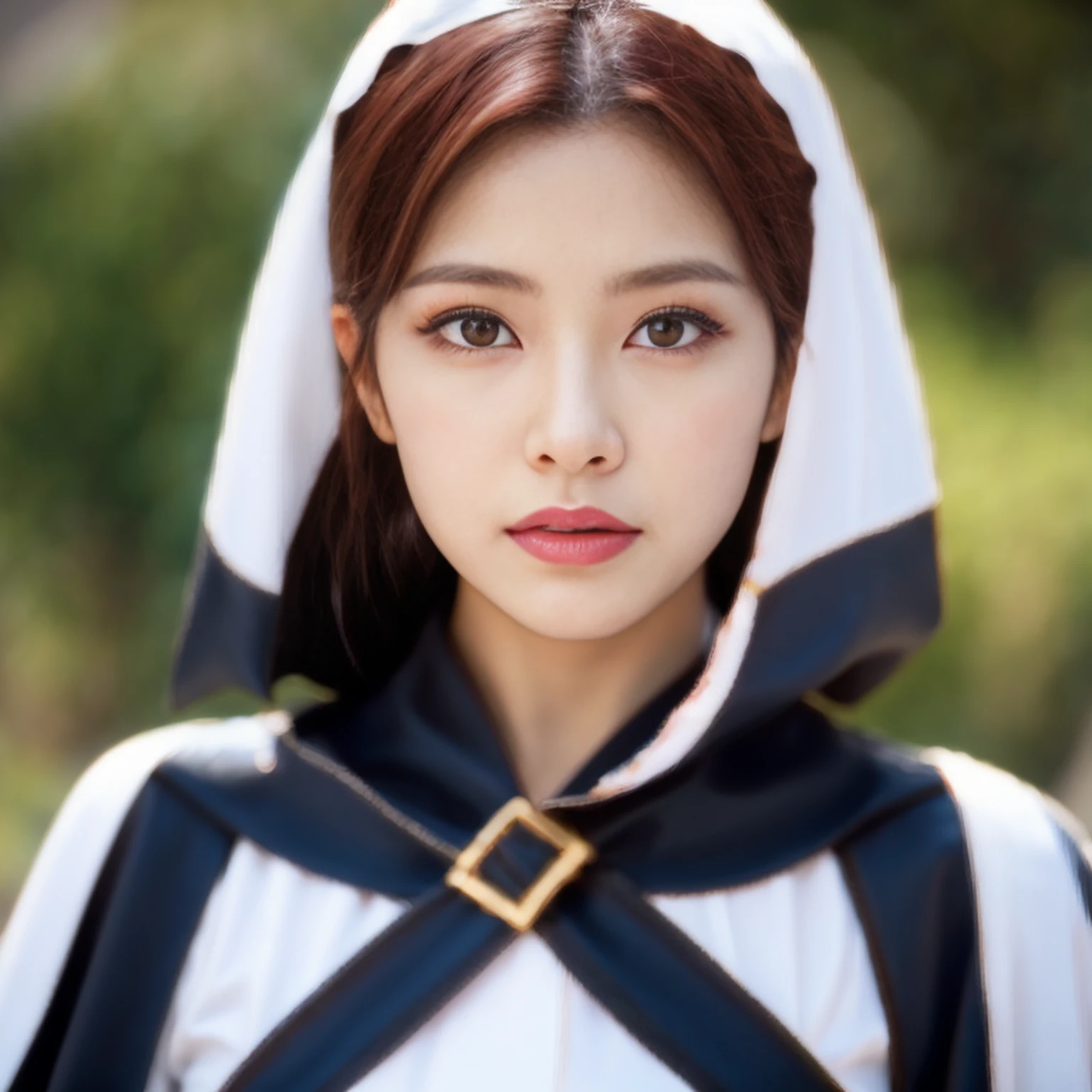 best image quality、Super high resolution、(realism:1.4)、Korean beauty star、The most beautiful KPOP star、face、Horny Korean makeup、erotic expression、A body that makes you want to touch it、Erotic photos、Realistic satin fabric texture、Costume made of stretch satin fabric that is smooth to the touch、The drape of the curved part of the satin fabric、Strong luster of costume、costume quality、8K photo quality、Costume made of high-quality satin fabric with high density、Super-class battle leather cloak with a smooth texture、Super Sentai Women's Heroine Suit、Super-class battleship shiny costumes、Texture of costumes that satin fetishists respond to、Thin, glossy stretch satin fabric、