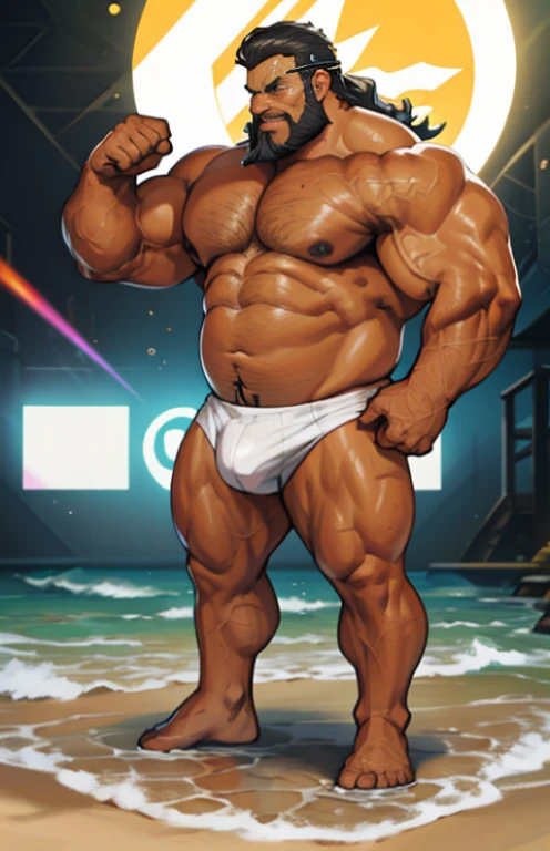 Just plump, chubby, extremely thick thighs, large belly, obra de arte,maximum quality,day comerciant,gordo,gordo guy,Uma moreno,breve lenda,barba,oculos de sol,Eu tenho uma barriga grande exposta,The face is big,Posture of speaker gesturing with hands to the audience encouraging them,Notas voadoras,Moedas Voadoras,tesouro,luzes de holofotes, image of full body naked no clothes Only Speedo red or white or black. Volume na Virilha Menor.