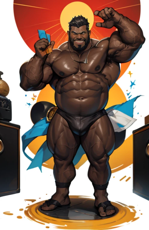Just plump, chubby, extremely thick thighs, large belly, obra de arte,maximum quality,day comerciant,gordo,gordo guy,Uma moreno,breve lenda,barba,oculos de sol,Eu tenho uma barriga grande exposta,The face is big,Posture of speaker gesturing with hands to the audience encouraging them,Notas voadoras,Moedas Voadoras,tesouro,luzes de holofotes, image of full body naked no clothes Only Speedo red or white or black. Volume na Virilha Menor.
