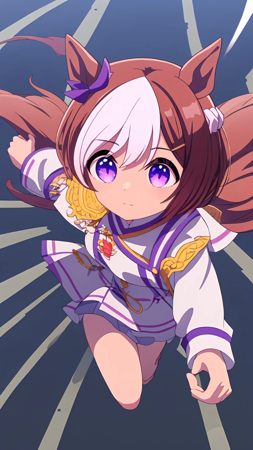 High resolution、4k、She is running at full speed、1 girl、Uma Musume、Special Week、idol costume、UmaMusume All In One