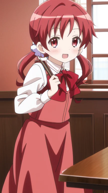 natsu megumi, 8K, masterpiece, disorganized, anime,Red Maid Clothes,