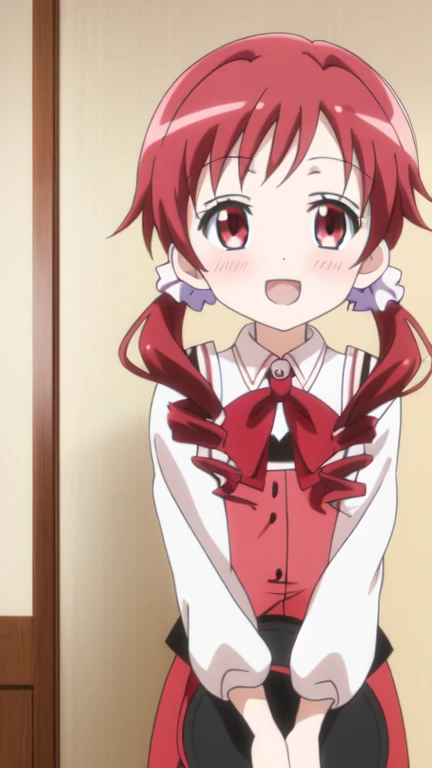 natsu megumi, 8K, masterpiece, disorganized, anime,Red Maid Clothes,