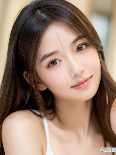 (((32k,high details,high detail、masterpiece,attention to detail,whole bodyエスビアン,alone))),Raw photo & realistic atmosphere,beautiful dark black eyes,detailed mouth,glossy lips,thin eyebrows,fine eyes、Soft white skin that shines in every detail、her deep black eyes are so beautiful,lip details、very beautiful face,very well-shaped face、lifelike face,Beautiful, shining lips,beautiful eyebrows,infinite reality, Realistic のようなidol sculpture,very cute girl, idol sculpture, とても美しくてかわいい20year old beauty,信じられないほど美しくて上品な20 year old beauty,natural soft light,(slightly brown shiny hair,,barefoot,Beautiful and kind eyes:1.5),(like々beauty,Heavy wear,gentle smile,good shape big breasts,,beautiful posture,make,woman,look straight ahead,((whole body, bikini,on the bed)),