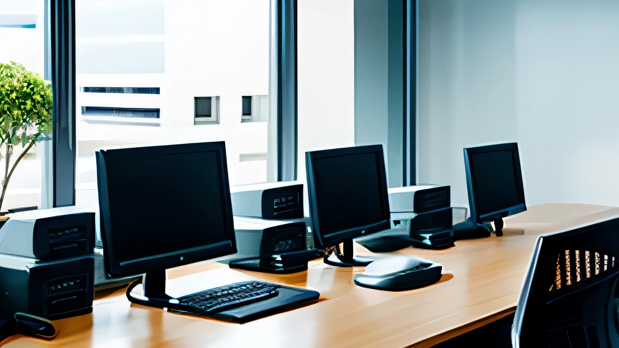 computer equipment in an office