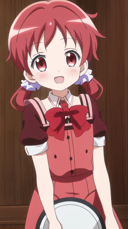 natsu megumi, 8K, masterpiece, disorganized, anime,(Cute red maid outfit),