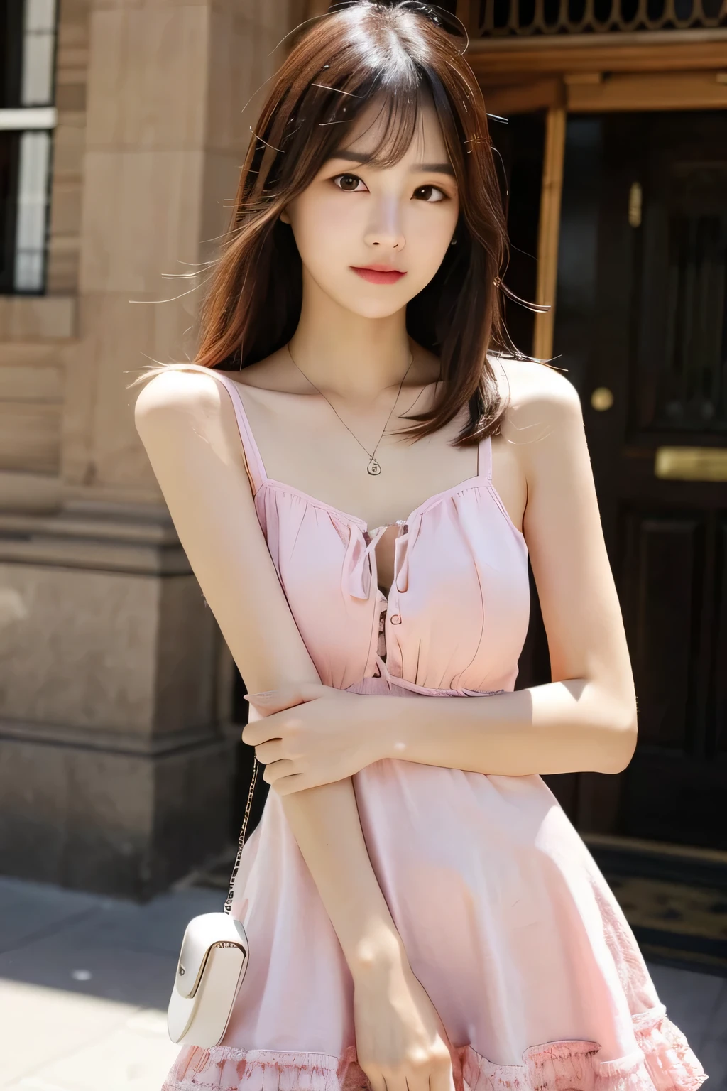 1 Girl,playground,Soft Light,Chinese Beauty,Tight Fit,Silk Nightdress,