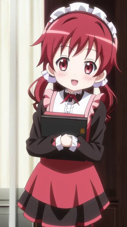 natsu megumi, 8K, masterpiece, disorganized, anime,(Cute gothic red maid outfit:1.3),