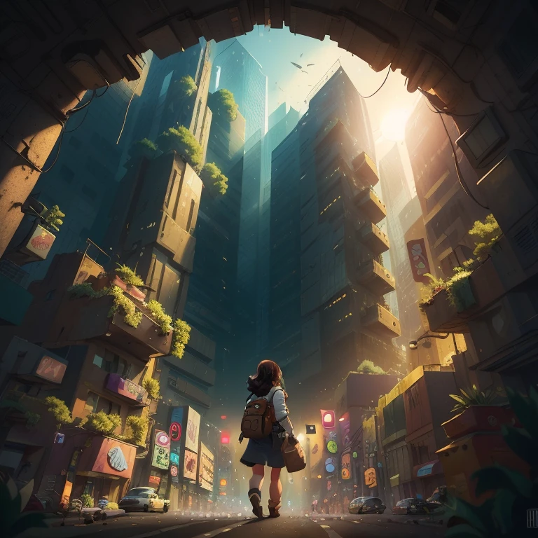 best quality, HDR, UHD, (adventurer,explorer) walking in a city, back view, extremely realistic image, (big, ample, curvaceous) buttocks, ultra-detailed, (realistic, photorealistic, photo-realistic:1.37), (dark-haired, brunette) adventurer wearing casual clothes, wandering through a bustling urban environment, surrounded by tall buildings and vibrant street lights, dynamic composition, sharp focus on details, high-res, (busy, crowded) streets filled with people and vehicles, atmospheric perspective, vivid colors, dramatic shadows and highlights, (modern, contemporary) cityscape, (urban, metropolitan) atmosphere, studio lighting, emphasizing character's silhouette, depth of field, bokeh, visually striking scenery, capturing the energy and excitement of urban exploration.