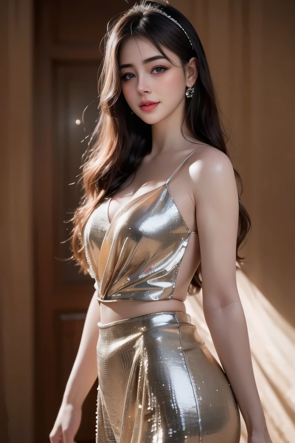 Best Quality, Ultra High Definition, (Photorealistic:1.4),Sunset Light, Korean Women, Detailed Photo, Smiling, Sexy, Facing Camera, Close-up (Masterpiece: 1.3), (8K, Photorealistic, Best Quality: 1.4), (1girl), Beautiful Face, (Realistic Face),Beautiful Hairstyle, Realistic eyes, beautiful detail eyes, (realistic skin), beautiful skin, (sweater), absurd, attractive, ultra high resolution, ultra realistic, high definition, golden ratio,Good hands、10、high-reaster-piece、highest quality、head:1.3、((Hasselblad photo))、Fine Skin、crisp focus、(Light like a movie)、gentle lighting、Dynamic Ungle、[:(detailed face:1.2):0.2]、The chest is large.、Sweating, skin flow.:1.2、(((In the kitchen))) Erotic smile　Audience view　Colossal　having　sleeveless　Quench the upper arm.　I'm sticking out.　open legs　Nipples are visible.　cleanliness　Large kitchen　bedroom　Wine Glass　　 Negative prompt　Pubic hair can be seen.
Negative Pro, smiling, ((detailed face )), ((detailed beauti vagina)), ((detailed body ((naked)))) , (((The massage central))), (((room master))), Highly detailed face and skin texture, Detailed eyes, Double eyelid,big breasts,masterpiece,super fine eyes,super fine hand,Wearing jewelry