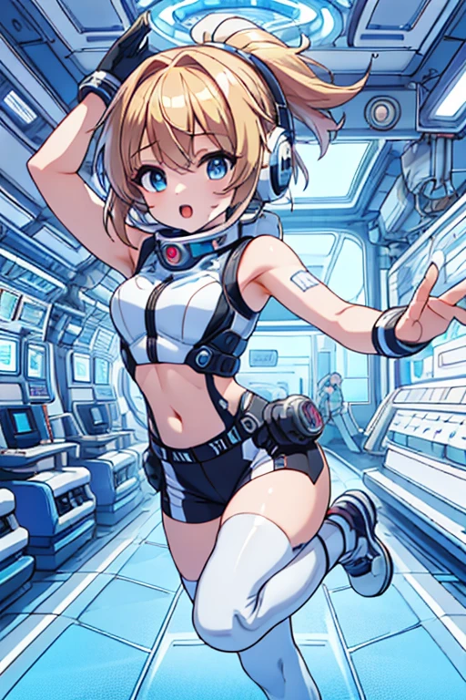 top-quality,Top image quality,In 8K,4k,masterpiece,ultra-detailliert,beautiful,ultra-quality, best quality,expensive solve, ultra-be familiar with,game cg,dutch angle,(acrobatic pose):5,jumping:5,(inside spacestation,)beautiful be familiar with eye,five refer to,headphone,NSFW,a beauty girl,(astro vest):5,(tracking unishapes),Wet,(vapor:1.5),Running shape,Open Open mouth,(blonde hair),(long hair):2,belly button,space_station_interior, exercise_room, futuristic, expensive_technology, zero_gravity_exercise_device, expensive_solve_landscape, Sophisticated_design, minimalistic, 8K_solve, game_cg_style, Dutch_angle, be familiar with_character, tracking_unishape, perfection_running_shape, intense_Performance, be familiar with_eye, Decide, vapor:1.5, beauty, strength, five_refer to, appear_belly button, Open_mouth, ultra_quality, expensive_solve, ultra_be familiar with,astro vest