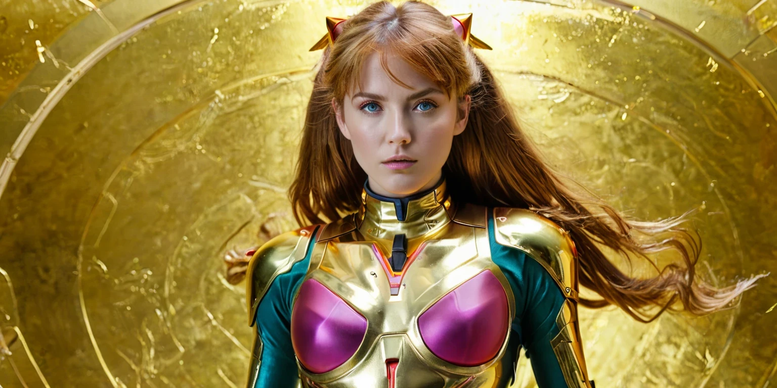 diy16,Masterpiece,4k,illustration style,best lighting,depth of field,((asuka langley shikinami)),gold foil eva armor,intense battle scene,glowing eyes,dynamic pose,mid-attack,gold and red accents,gold foil throne room,regal attire,commanding presence,intricate gold patterns,serene expression,gold foil training suit,dynamic action shots,intense focus,sweat detailing,gold and black color scheme,golden chamber,reflective mood,gold foil walls reflecting her image,soft lighting,contemplative stance,gold foil eva suit,competitive stance,mid-challenge,determined face,gold and blue energy effects,gold foil backdrop,emotional breakdown,tears and determination,gold and crimson visual theme,gold foil command center,focused on strategy,maps and screens,gold and green interface,gold foil eva armor,standing tall,confident posture,gold and purple aura,symbolizing pride,gold foil environment,inner conflict,dual expressions,gold and dark blue contrasts,gold foil eva suit,facing an angel,dramatic lighting,gold and white energy bursts,gold foil leadership attire,leading a team,commanding gesture,gold and silver detailing,gold foil representation of German and American flags,proud stance,cultural symbols,gold and black design,gold foil plug suit,interacting with technology,futuristic interface,gold and cyan lighting,gold foil athletic wear,mid-exercise,dynamic pose,gold and orange energy,gold foil armor,emotional vulnerability,protective stance,gold and teal highlights,gold foil eva suit,determined face,ready for battle,gold and magenta energy fields,gold foil environment,showcasing inner strength,strong gaze,gold and violet ambiance,gold foil war room,planning an attack,focused expression,gold and silver maps,gold foil eva suit,victorious pose,joyful expression,gold and pink celebration,gold foil mirror,introspective look,reflecting on past battles,gold and silver detailing