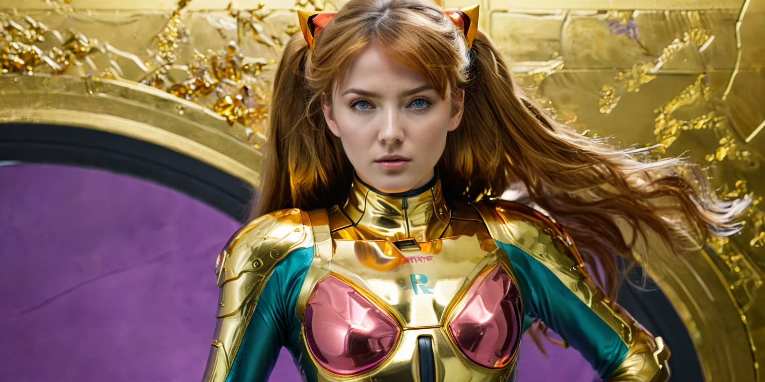 diy16,Masterpiece,4k,illustration style,best lighting,depth of field,((asuka langley shikinami)),gold foil eva armor,intense battle scene,glowing eyes,dynamic pose,mid-attack,gold and red accents,gold foil throne room,regal attire,commanding presence,intricate gold patterns,serene expression,gold foil training suit,dynamic action shots,intense focus,sweat detailing,gold and black color scheme,golden chamber,reflective mood,gold foil walls reflecting her image,soft lighting,contemplative stance,gold foil eva suit,competitive stance,mid-challenge,determined face,gold and blue energy effects,gold foil backdrop,emotional breakdown,tears and determination,gold and crimson visual theme,gold foil command center,focused on strategy,maps and screens,gold and green interface,gold foil eva armor,standing tall,confident posture,gold and purple aura,symbolizing pride,gold foil environment,inner conflict,dual expressions,gold and dark blue contrasts,gold foil eva suit,facing an angel,dramatic lighting,gold and white energy bursts,gold foil leadership attire,leading a team,commanding gesture,gold and silver detailing,gold foil representation of German and American flags,proud stance,cultural symbols,gold and black design,gold foil plug suit,interacting with technology,futuristic interface,gold and cyan lighting,gold foil athletic wear,mid-exercise,dynamic pose,gold and orange energy,gold foil armor,emotional vulnerability,protective stance,gold and teal highlights,gold foil eva suit,determined face,ready for battle,gold and magenta energy fields,gold foil environment,showcasing inner strength,strong gaze,gold and violet ambiance,gold foil war room,planning an attack,focused expression,gold and silver maps,gold foil eva suit,victorious pose,joyful expression,gold and pink celebration,gold foil mirror,introspective look,reflecting on past battles,gold and silver detailing