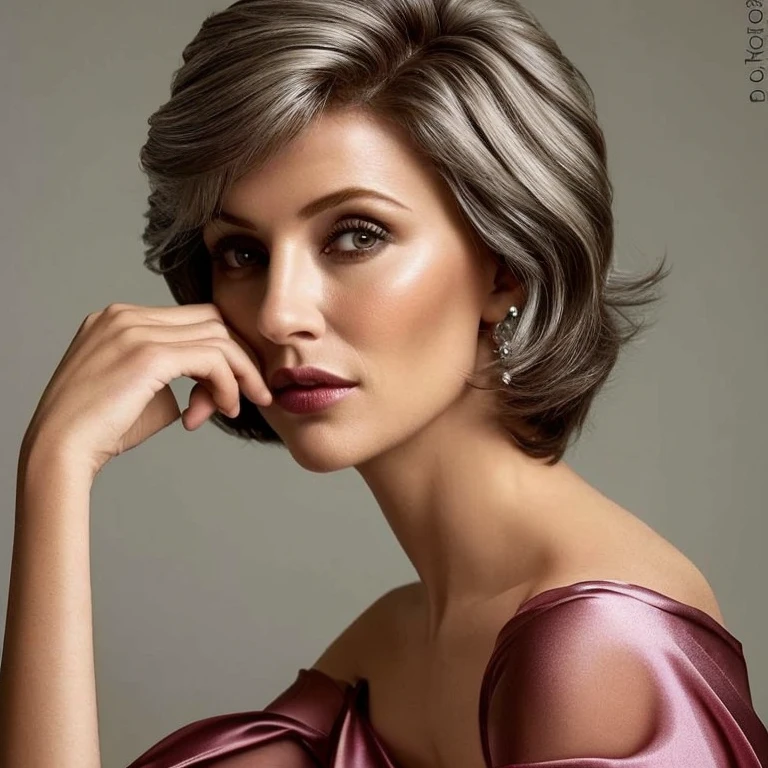 Mulher linda 30 anos com cabelos escuros magra com roupas elegantes rosto perfeito