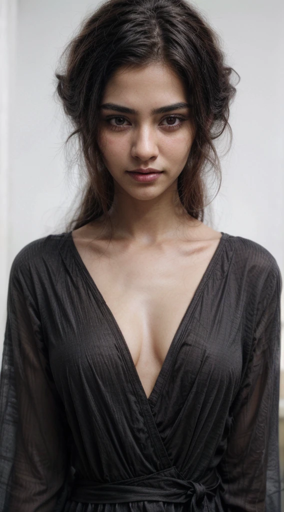 south asian facial features. girl. Should look very beautiful. pretty. Highly detailed and hyper realistic. The skin texture should be highly detailed and extremely accurate. thick black hair and brown eyes. Face must be accurate. Highly detailed face and facial features. Extremely accurate representation of face and facial features. Face should be highly detailed and hyper realistic. Every thing from the body should be extremely perfect and realistic. hyper realistic. Skin texture is natural and realistic. Face is realistic and extremely detailed. Eyes are detailed and accurate. Highly accurate. eyes should be realistic and accurate. hyper detailed. perfect details. realistic proportions. hyper realistic skin texture. smiling. black eyes. eyes are black. Clothed. Hyper realistic and accurate