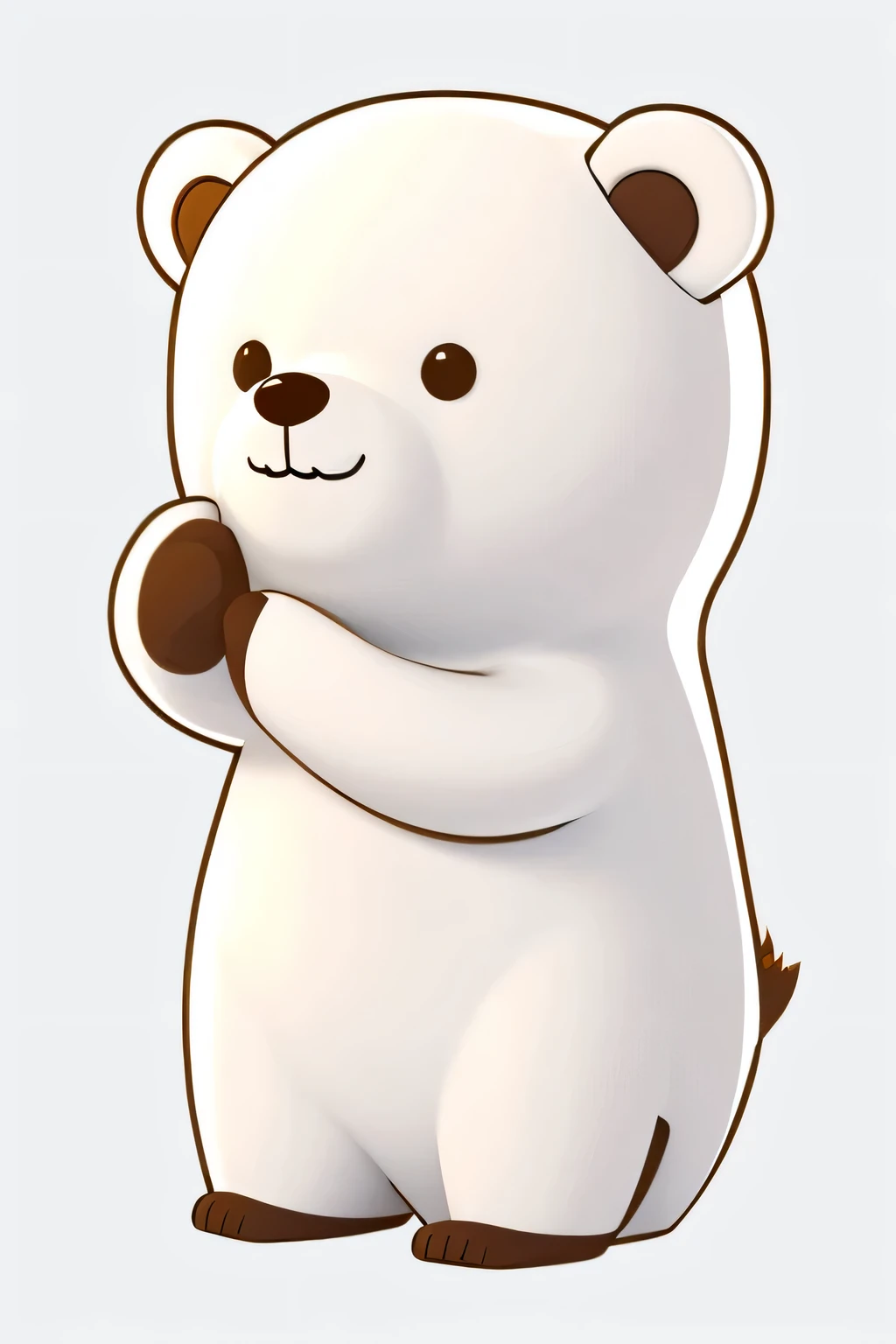 3d,mascot, cute bear, vector, simple, flat, low detail, smooth, minimal, straight design, white background,