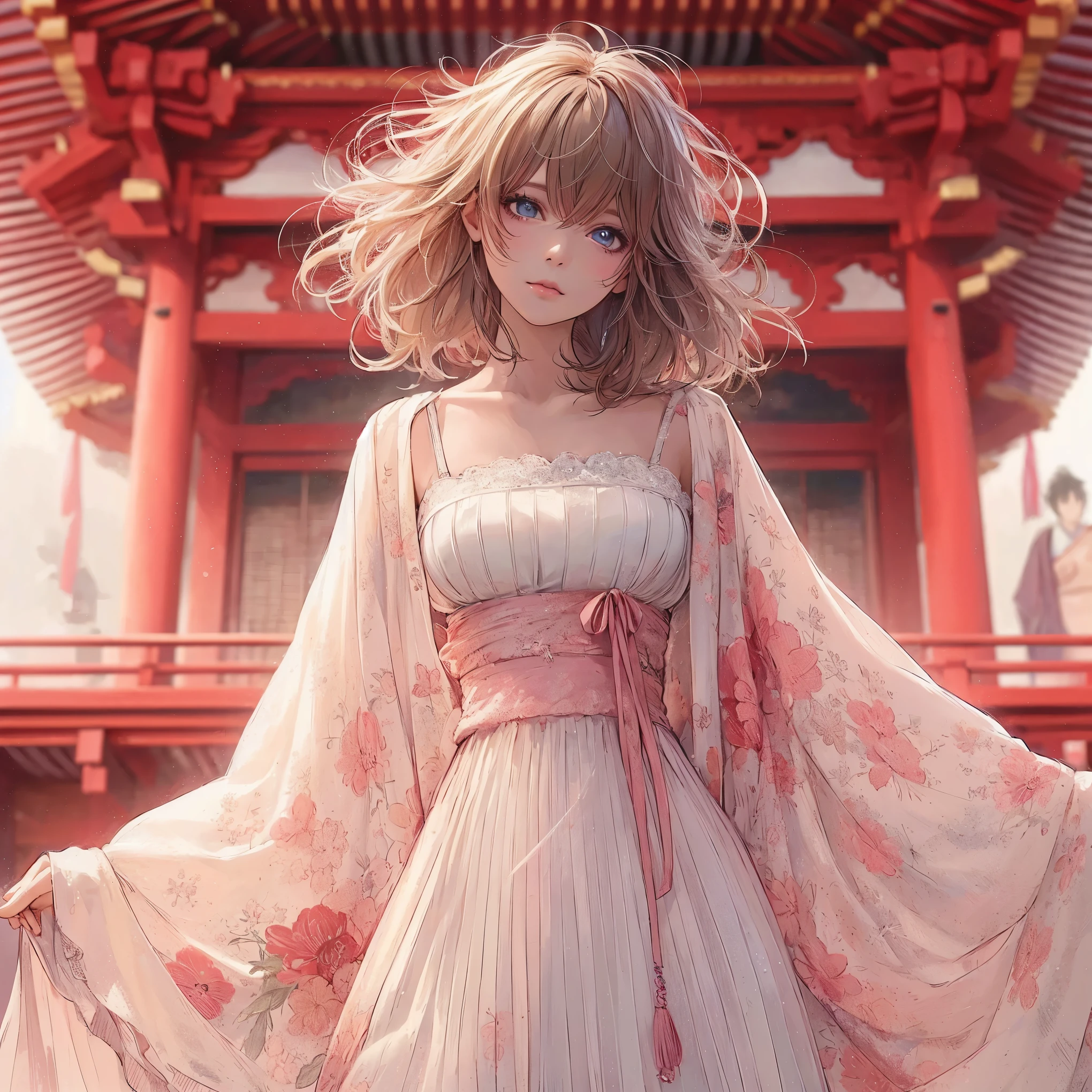 (best quality,4k,8k,highres,masterpiece:1.2),ultra-detailed,(realistic,photorealistic,photo-realistic:1.37),beautiful detailed eyes,beautiful detailed lips,A girl with beautiful eyes, An anime girl wearing a pretty dress, A cute anime wife in a lovely dress, detailed digital anime art, a dress wearing, everyone, beautiful anime girl, cute anime girl, smooth anime art, anime style, vibrant colors, soft lighting, detailed drawn beautiful eyes, beautiful cleavage,