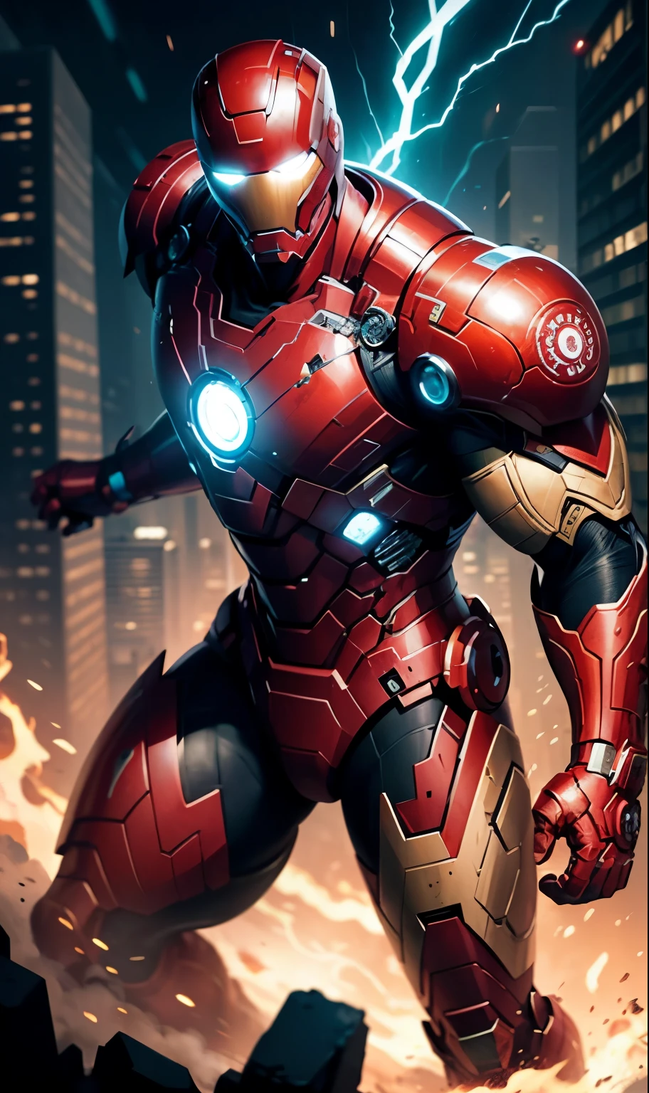 A detailed prompt for Stable Diffusion:
Tony Montana wearing an Iron Man suit from the 1960s in Jack Kirby style (best quality, HD), ultra-detailed, realistic:1.37, vibrant colors, vivid lighting, comic book art, retro vibes, powerful pose, intense gaze, silver metal finish, glowing arc reactor, dynamic action, explosive energy beams, city skyline backdrop, flying above the city, dramatic shadows, atmospheric lighting, high-tech details, intricate armor design, futuristic technology, theatrical atmosphere, confident and determined expression, muscular physique, iconic red and gold color scheme, mechanical joints, intricate helmet with faceplate, shiny reflective surfaces, Jack Kirby's signature style, bold ink lines, exaggerated proportions, dynamic motion, action-packed scene, iconic pose, dramatic angles, powerful and heroic stance, detailed facial features, glowing eyes, sharp facial contours, intense and gritty textures, high contrast, vibrant and saturated colors, eye-catching composition, epic and larger-than-life feel.