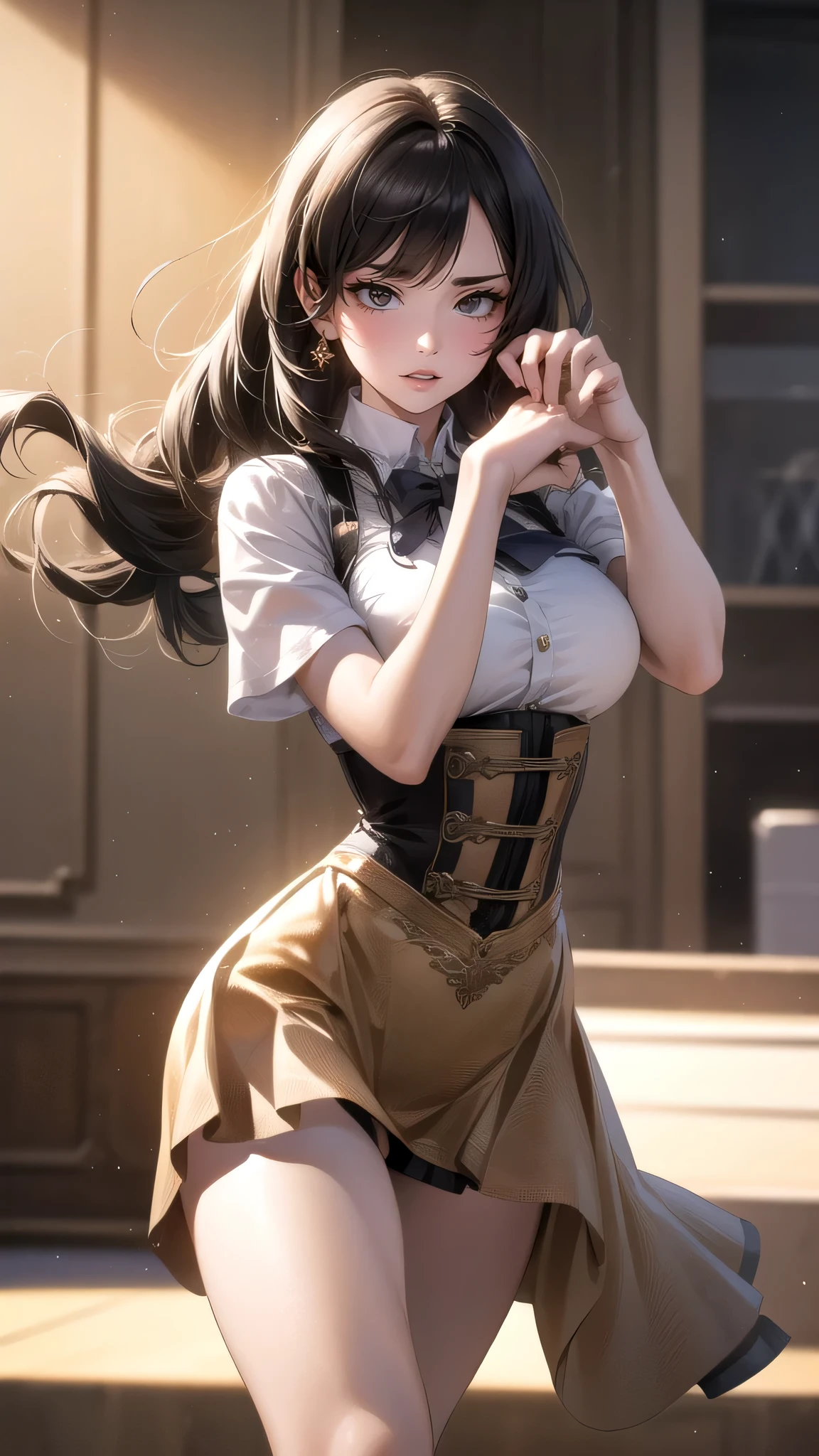 high school girl,(random dance pose),(Highest image quality, (8K), Ultra-realistic, Best Quality, High quality, High Definition, high quality texture, high detailing, Beautiful detailed, fine detailed, extremely details CG, Detailed texture, realistic representation of face, masterpiece, presence)