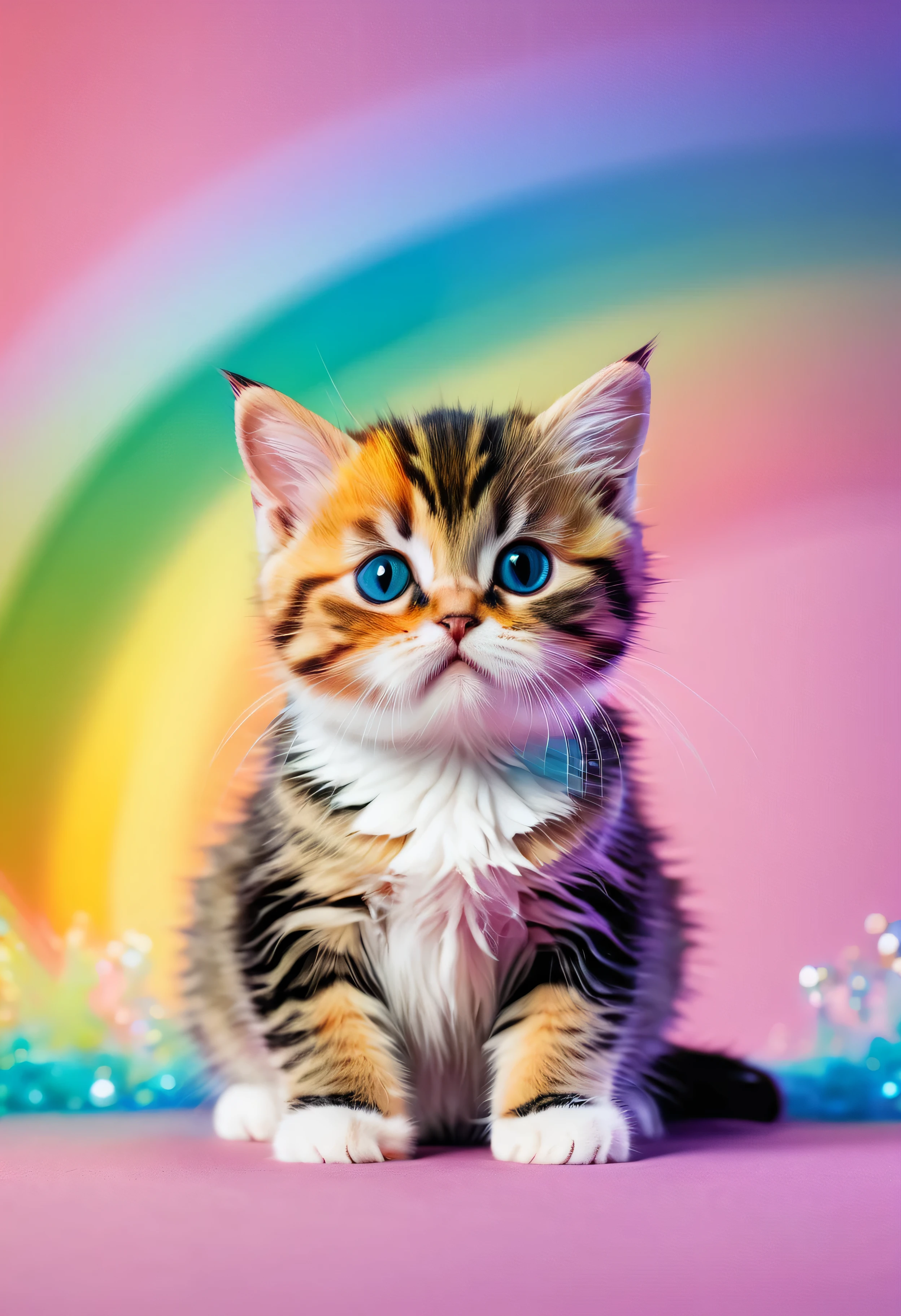 Good, Cat photo, high resolution, high quality, master piece, cute photo, 8K, rainbow color,