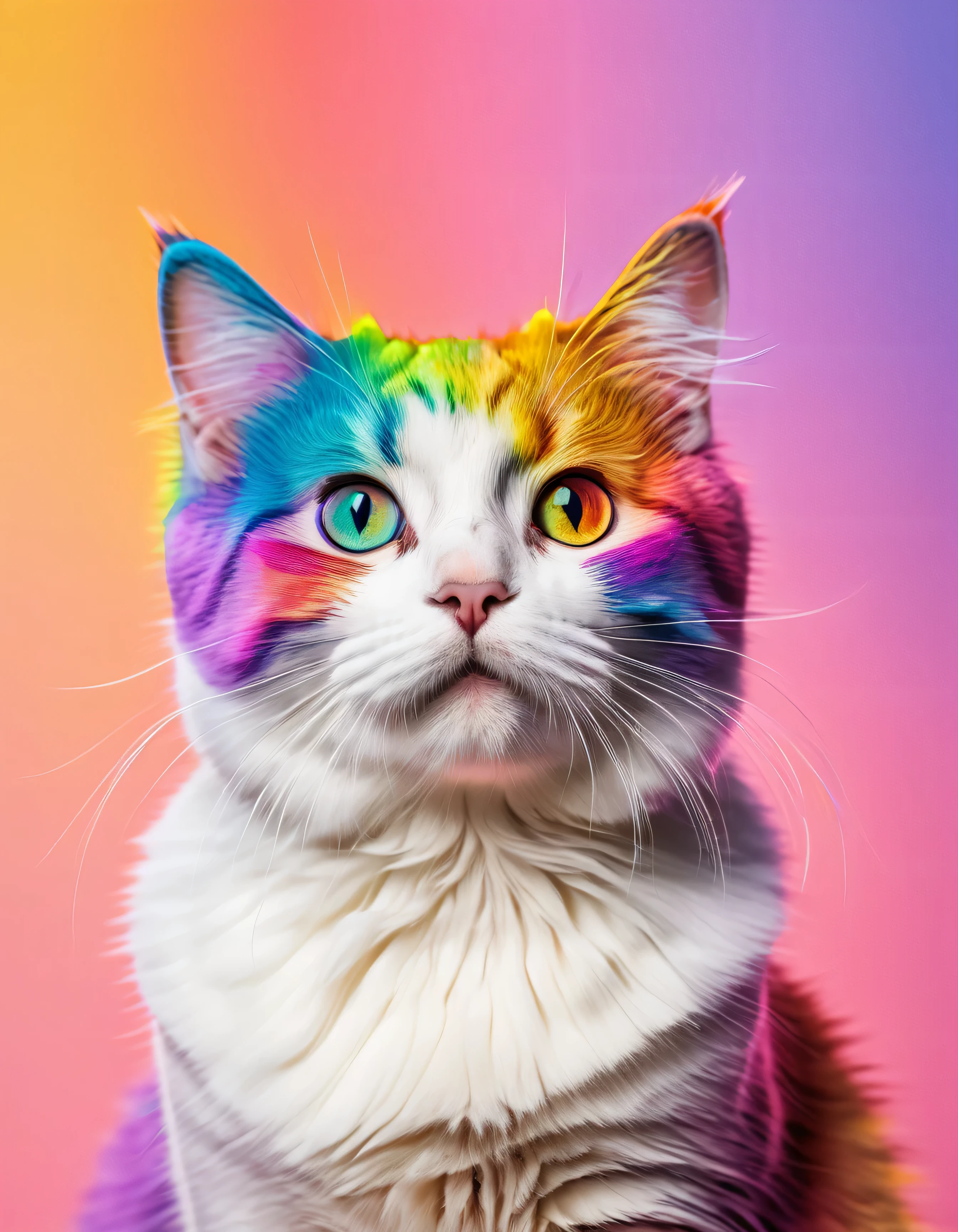 Good, Cat photo, high resolution, high quality, master piece, cute photo, 8K, rainbow color,