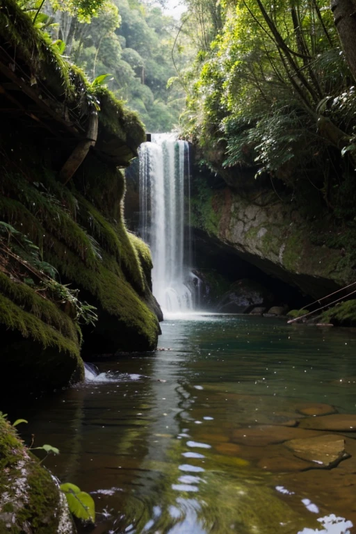 natureza com rio e animas