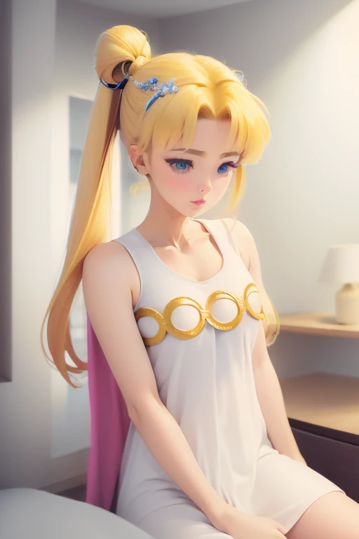 ((masterpiece)), (highest quality), (super detailed), ((very detailed)), 4k, (8K), sailor moon, long blonde hair, double ponytail, sailor moon Aesthetics, dream core,