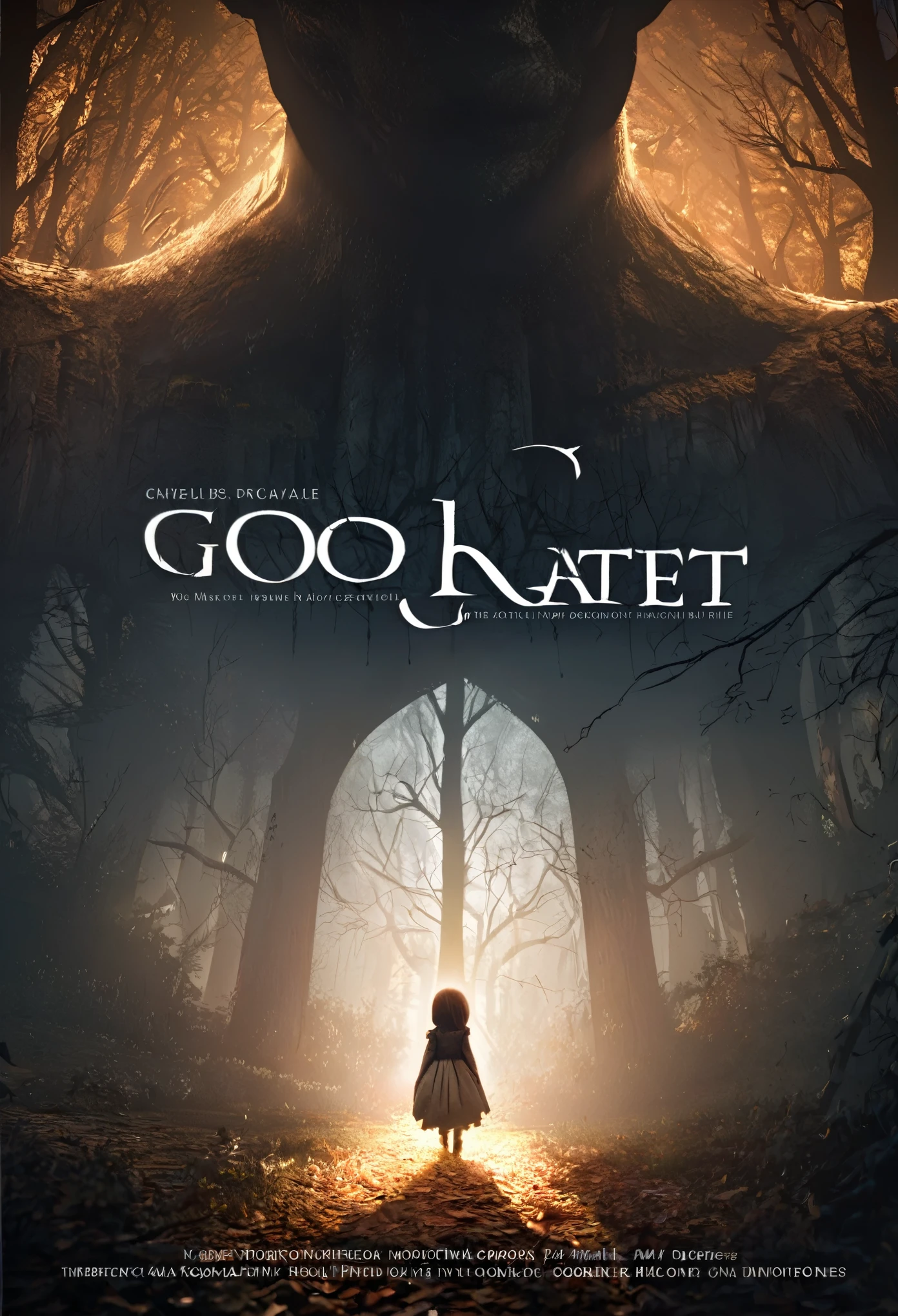 cover page, highres, paid reward available, unparalleled masterpiece, terrifying tale, Hansel and Gretel perfect anatomy, good lighting, volumetric lighting, cinematic shadow,