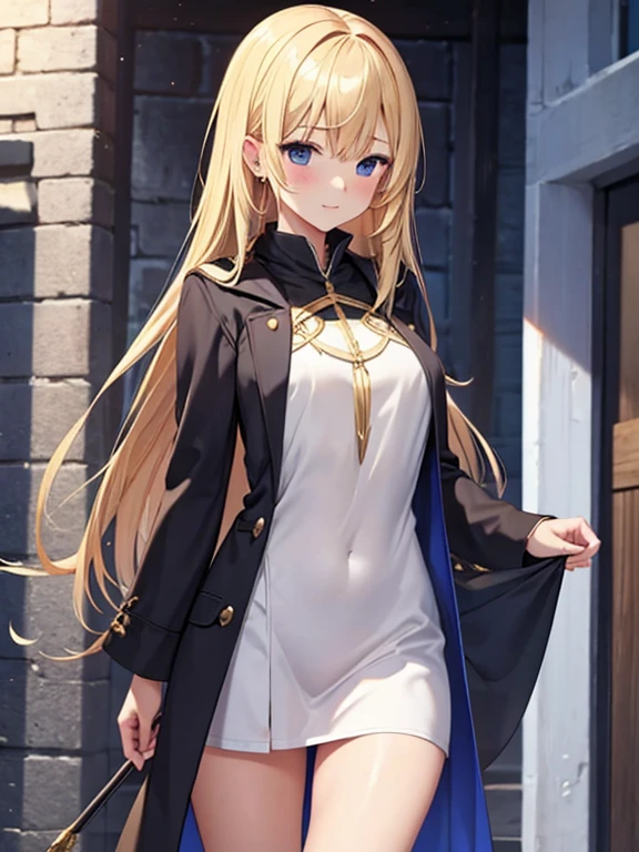 girl blonde slender fantasy wizard lightly dressed