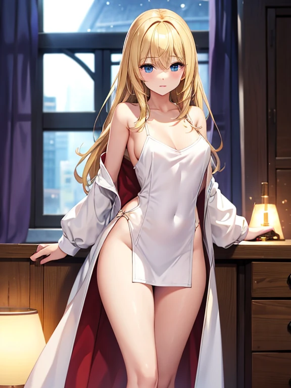 girl　blonde　slender　fantasy　wizard　lightly dressed　　