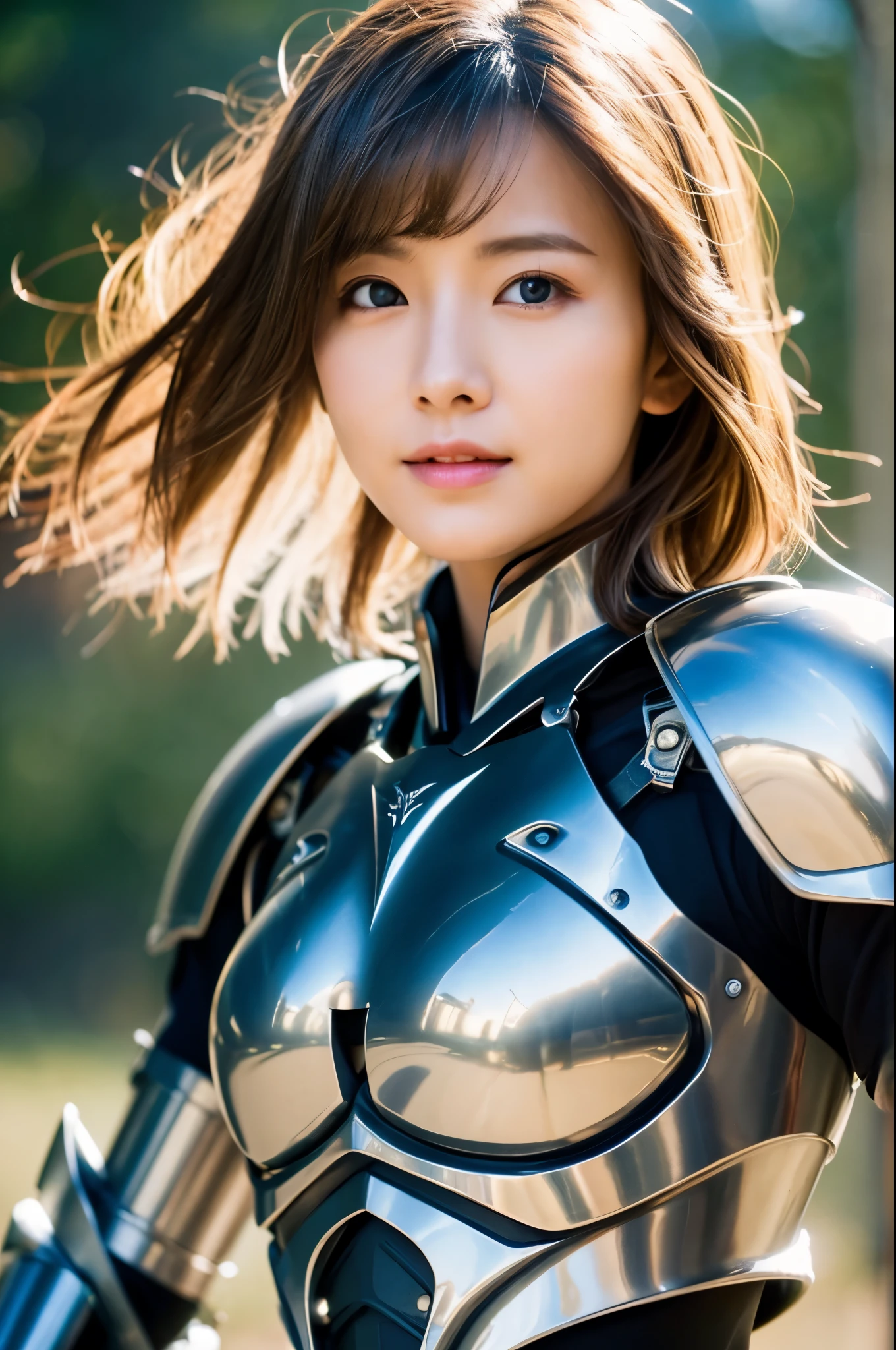 8K、Super detailed、masterpiece、highest quality、(very detailed)、blonde short bobヘアのAmerican Woman,dynamic angle、mysterious look、Wind effect、fantasyの背景、rim lighting、cinematic light、超A high resolution、8k,film grain、best shadow、delicate、born、particles of light、fine skin texture、Detailed armor texture、detailed face、Complexディテール、Super detailedな、shine、strong fraud、silver armor、(holding a weapon)、Slashing、Slashing Action、big and full breasts,Scapula、shining eyes、 long cloak、fantasy、(bornきbornきとした)、shoulder armor、Complex、Complex、perfect lighting、looking at the viewer、movie lighting、flying in the sky、Flight、holy light、wonderful、bangs、the wind is strong、frozen mountain々々、lich queen,Sexy,attractive,blonde short bob,精密な装飾が施されたSexy胸部アーマー,perspective from above,smile,Sexy胸元,Violent and strongly cracked abdominal muscles,emphasize cleavage,dynamic sexy pose,American Woman,blue eyes,Sexy衣装,