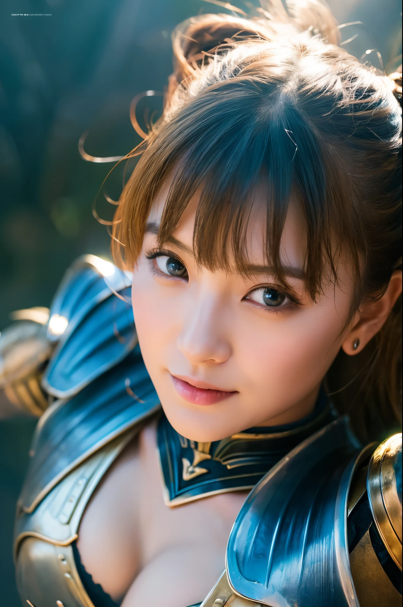8K、Super detailed、masterpiece、highest quality、(very detailed)、blonde short bobヘアのAmerican Woman,dynamic angle、mysterious look、Wind effect、fantasyの背景、rim lighting、cinematic light、超A high resolution、8k,film grain、best shadow、delicate、born、particles of light、fine skin texture、Detailed armor texture、detailed face、Complexディテール、Super detailedな、shine、strong fraud、silver armor、(holding a weapon)、Slashing、Slashing Action、big and full breasts,Scapula、shining eyes、 long cloak、fantasy、(bornきbornきとした)、shoulder armor、Complex、Complex、perfect lighting、looking at the viewer、movie lighting、flying in the sky、Flight、holy light、wonderful、bangs、the wind is strong、frozen mountain々々、lich queen,Sexy,attractive,blonde short bob,精密な装飾が施されたSexy胸部アーマー,perspective from above,smile,Sexy胸元,Violent and strongly cracked abdominal muscles,emphasize cleavage,dynamic sexy pose,American Woman,blue eyes,Sexy衣装,