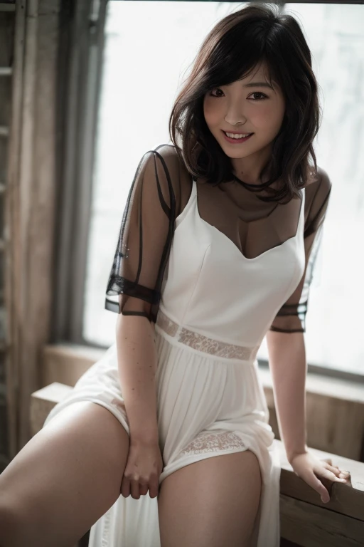 1 girl, (She is wearing a white evening dress with a sheer overlay.:1.8),(Raw photo, highest quality), (realistic, photo-realistic:1.4), masterpiece, very delicate and beautiful, very detailed, 2k wallpaper, wonderful, finely, very detailed CG unity 8k wallpaper, Super detailed, High resolution, soft light, beautiful detailed girl, very detailed eyes and face, beautifully detailed nose, detailed and beautiful eyes,cinematic lighting,(in the city at night:2.0),(night city view:1.6),perfect anatomy,(slender body:2.0),(laughter:1.4),(close:2.4),(Please open your eyes:1.8),(look at the audience),(Front view:1.0),(Japanese young girl:1.2),cinematic angle,(wavy short hair:1.6), (brown eyes:1.8),(Are standing:2.0), (cleavage:0.8),、((boyfriend and girlfriend having sex:1.5))、((sexual pose:1.5))、((Spread legs POV:1.5))、((beautiful areola:1.5))、((nipple erection:1.5))、((Breasts exposed:1.5))、((beautiful pussy:1.5))、((A light layer of sweat:1.5))、((Insert your into your:1.5))